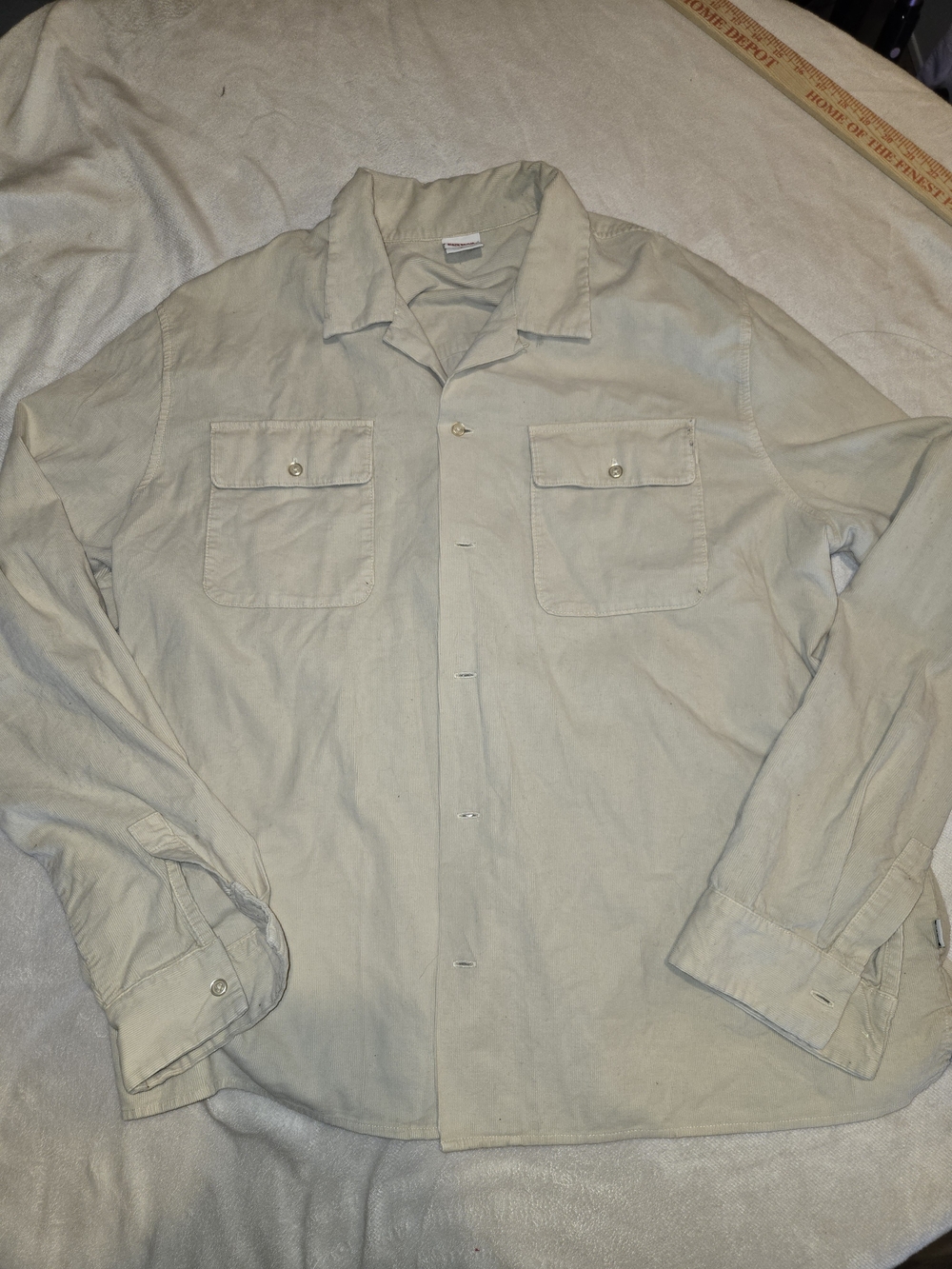 Birdwell Beach Britches Cali Light Beige Button-Front Shirt Jacket 100% Cotton
